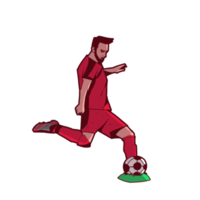 pegatina de ilustración de dibujos animados jugando al fútbol png