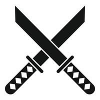 Crossed sword icon, simple style vector