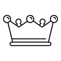 Gold game crown icon, outline style vector