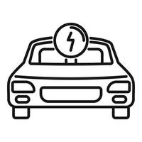 icono de reparación de coches eléctricos, estilo de esquema vector