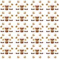 Coffee seamless pattern png