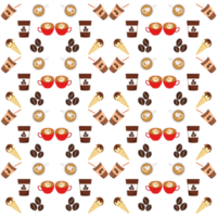 Coffee seamless pattern png