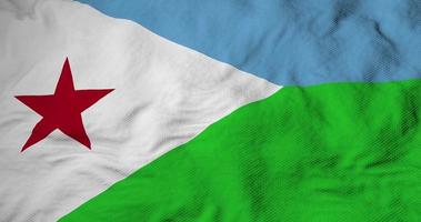 Waving flag of Djibouti in 3D rendering video