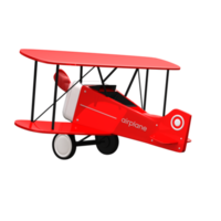 Red Airplane 3D Illustration Model png