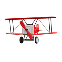 Red Airplane 3D Illustration Model png