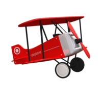 modelo de ilustración 3d de avión rojo png