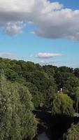 verticale ritratto metraggio di oche e gabbiano siamo a il bordo di lago acqua a un' Locale pubblico parco video