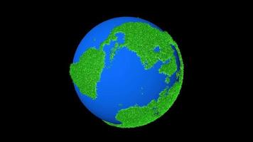 Grüne Graserde rotierende 3D-Darstellung, Design speziell für das Bewusstsein für den Klimawandel, Luma-Mattauswahl der Erde video