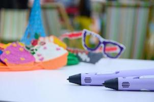 3d handle pen and 3d painting figures in concept of andmade STEM education photo