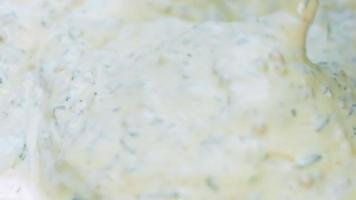 Such a tender potato salad with mastard, mayonnaise, red onion and dill. Wath the recipe in video