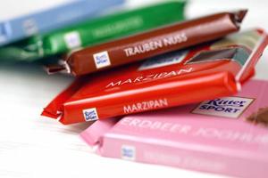 KHARKIV, UKRAINE - DECEMBER 8, 2022 Ritter Sport chocolate product. Ritter Sport was founded in 1912 in Stuttgart-Bad Cannstatt, Germany photo