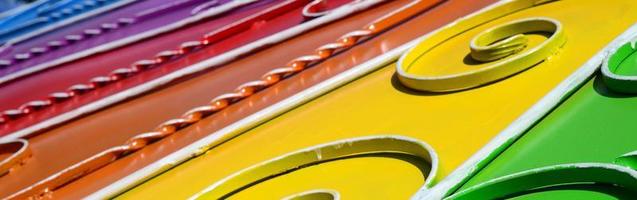 Metal texture of a piece of colored wall with a forged pattern photo