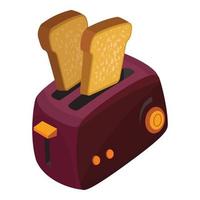 Bread toaster icon, cartoon style vector