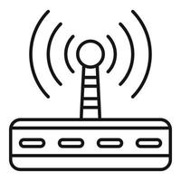 icono de radiación del enrutador wifi, estilo de esquema vector