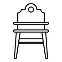 Dinner feeding chair icon, outline style vector