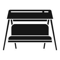 Swing textile chair icon, simple style vector