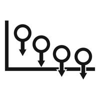 Regression chart icon, simple style vector