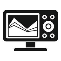 Sonar echo sounder icon, simple style vector