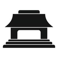 Japanese traditional house icon, simple style vector