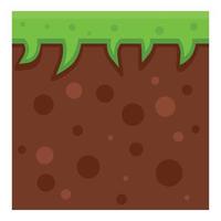 icono de material de plataforma de juego, estilo plano vector