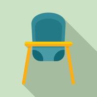 Baby feeding chair icon, flat style vector