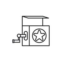 Jack in the box toy icon, outline style vector