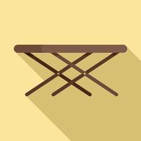 Portable outdoor table icon, flat style vector