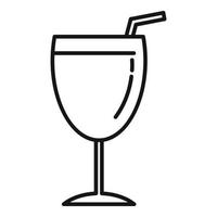 icono de copa de vino caliente, estilo de esquema vector