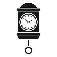 Time pendulum clock icon, simple style vector