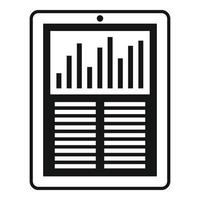 Tablet audit icon, simple style vector