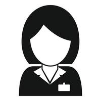 icono de mujer gerente de oficina, estilo simple vector
