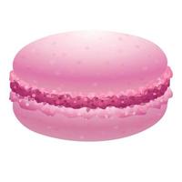 Pink macaroon icon, cartoon style vector