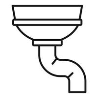 Concrete gutter icon, outline style vector