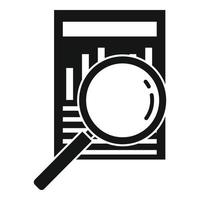 icono de información de auditoría de búsqueda, estilo simple vector