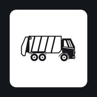 Garbage truck icon, simple style vector