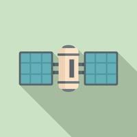 Space satellite icon, flat style vector