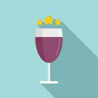 Best wine glass icon, flat style vector