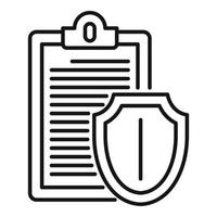 Clipboard security icon, outline style vector