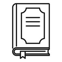 Prosecutor book icon, outline style vector