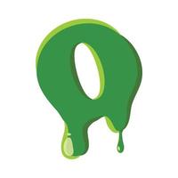 Letter O made of green slime vector