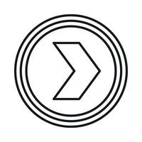 Right button icon, outline style vector
