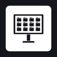 Storing files in computer icon, simple style vector