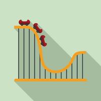Roller coaster ride icon, flat style vector