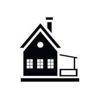 Small wooden house icon, simple style vector