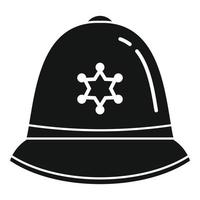 Police helmet icon, simple style vector