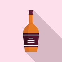 Bourbon bottle drink icon, flat style vector