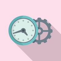 Wall clock repair icon, flat style vector