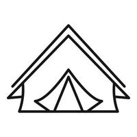 Survival tent icon, outline style vector