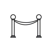 Barrier rope icon, outline style vector