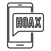 Hoax phone sms icon, outline style vector